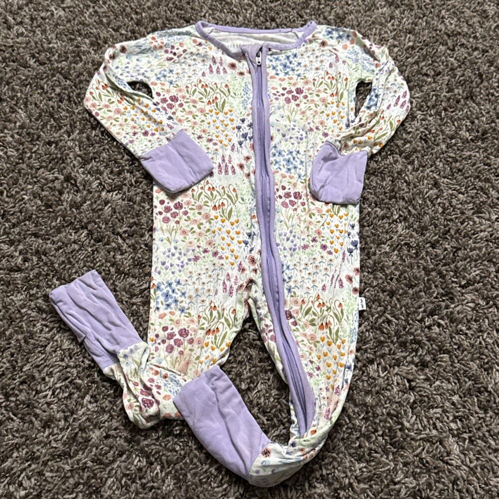 Baby Girl Little Sleepies Side 6-12 Months Play Condition Bamboo  Footsie